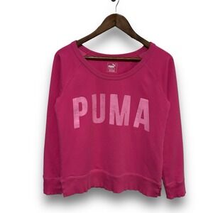 PUMA Women's Open Round Neck Graphic Logo Sweatshirt Size Small 18 x 23.5